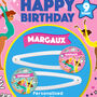 Personalised Gymnastic Fantastic Birthday Hair Clips, thumbnail 3 of 4