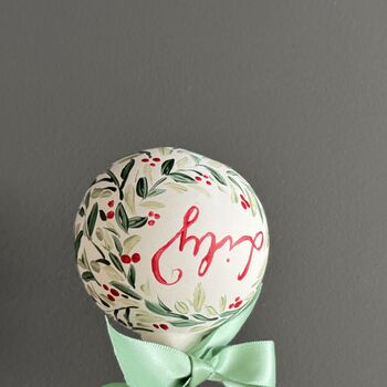 Custom Hand Painted Christmas Bauble, 3 of 5