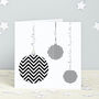 Monochrome Geometric Personalised Bauble Cards, thumbnail 2 of 2