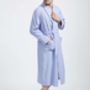 Men's Staffordshire Blue Two Fold Flannel Robe, thumbnail 4 of 5