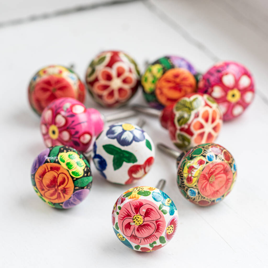 Bright Floral Handpainted Drawer Knobs, 1 of 3