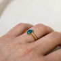 Teal Adjustable Ring Non Tarnish, thumbnail 4 of 5