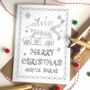 Colour In Personalised Christmas Card Festive Mini, thumbnail 1 of 12