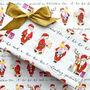 Cute Santa Luxury Gift Wrap, Wrapping Paper, thumbnail 1 of 3