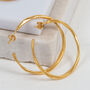 Olivera Medium Brushed Gold Plated Hoop Earrings, thumbnail 1 of 4