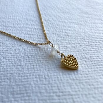 Dotty Heart And Moonstone Necklace, 6 of 8