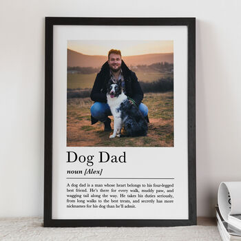 Personalised Dog Dad Print, Pet Owner Gift, 6 of 7