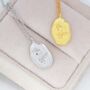 Rose Flower Oval Pendant Necklace In Sterling Silver, thumbnail 4 of 9