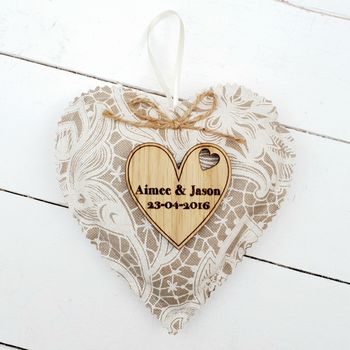 3rd Wedding Anniversary Leather Heart With Oak Message, 5 of 10
