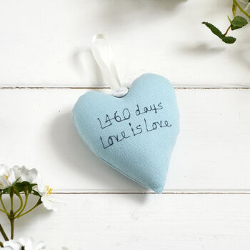 Personalised Hanging Heart Gift For 2nd Or Any Anniversary, 4 of 12