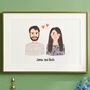 Personalised Couple Portrait Hand Drawn Print, thumbnail 1 of 7