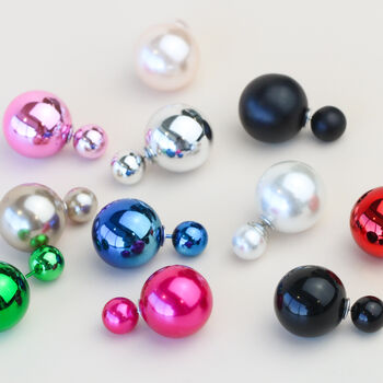 Colourful Ball Ear Jacket Stud Earrings For Party, 2 of 12