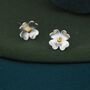Buttercup Flower Stud Earrings In Sterling Silver, thumbnail 4 of 11
