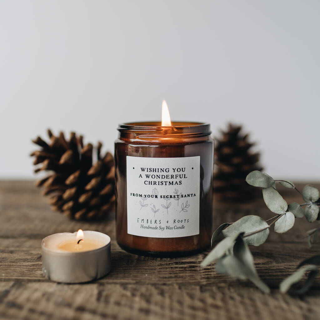 Secret Santa Candle Gift By Embers & Roots