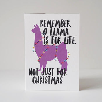 Llama For Life Funny Christmas Card, 2 of 3