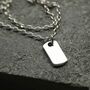 Sterling Silver Small Solid Dog Tag Necklace, thumbnail 3 of 6
