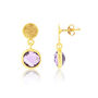 Salina Gold Plated Disc And Gemstone Drop Earrings, thumbnail 3 of 12