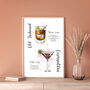 Personalised Favourite Cocktails Hand Drawing Art Print, thumbnail 4 of 12