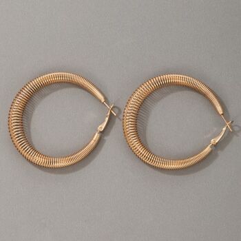 Gold Plated Tapered Spring Hoop Earrings, 7 of 8