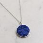 The Circle Lapis Lazuli Necklace, Silver, thumbnail 2 of 8