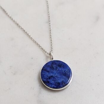 The Circle Lapis Lazuli Necklace, Silver, 2 of 8