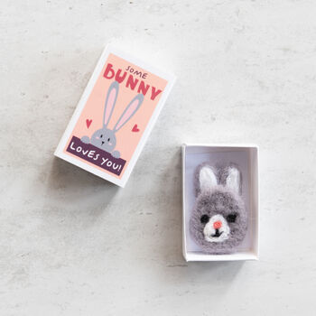 Some Bunny Loves You Wool Felt Rabbit In A Matchbox, 4 of 6