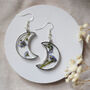 Forget Me Not Crescent Moon Drop Earrings, thumbnail 2 of 4