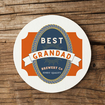 Beer Label Coaster For Dad, Daddy, Stepdad Or Grandad, 4 of 4