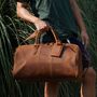Leather Holdall Weekend Bag With Luggage Tag, thumbnail 1 of 12