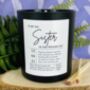 Personalised My Big Sister On Her Wedding Day Candle, thumbnail 4 of 11