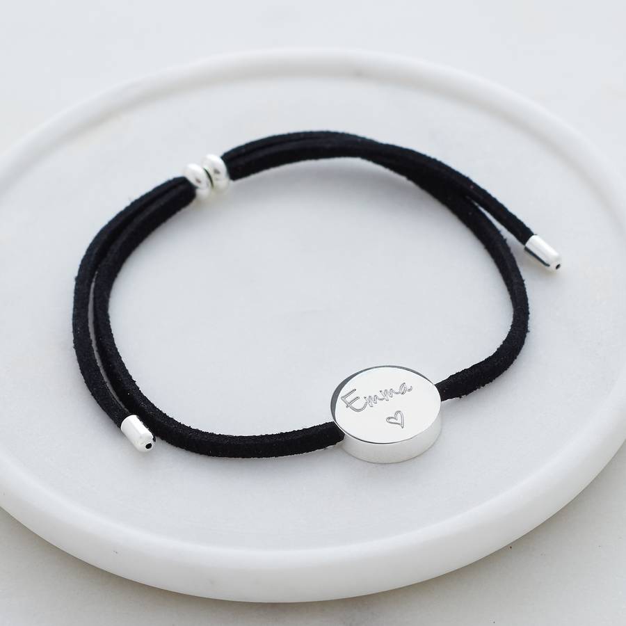 personalised skinny cord bracelet by lily belle