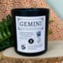 Personalised Gemini Horoscope Star Sign Candle, thumbnail 4 of 11