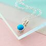 Turquoise Sterling Silver December Birthstone Stud Earrings, thumbnail 2 of 10