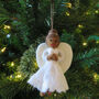 Personalised Felt Christmas Black Angel Tree Decoration, thumbnail 4 of 7