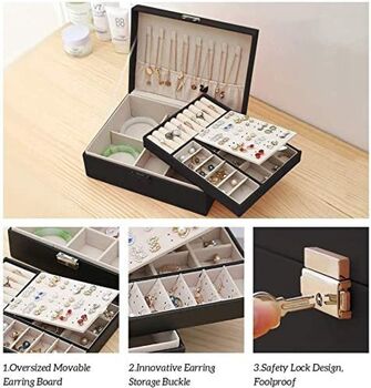 Double Layer Jewellery Organiser Storage Box Case, 4 of 10