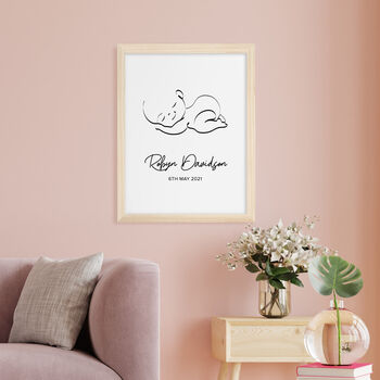 Personalised Line Art Sleeping Baby Print, 11 of 12