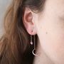 Crystal Star And Moon Double Drop Earrings, thumbnail 6 of 11