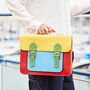 Multicoloured Recycled Leather Satchel, thumbnail 9 of 11