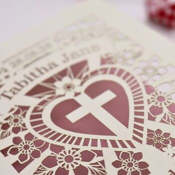 Personalised Papercut First Holy Communion Card My/Our Granddaughter, 3 of 6