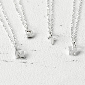 Initial Sterling Silver Letter Personalised Necklace, 4 of 12