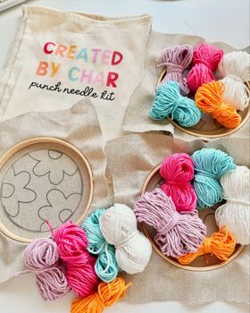 Punch Needle Embroidery Kit 'Make Your Own Mug Rug', 2 of 2