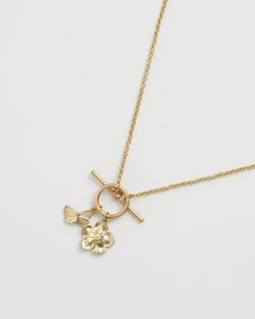 Forget Me Not And Butterfly Toggle Necklace, 4 of 8