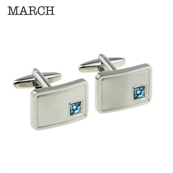 Personalised Birthstone Crystal Cufflink Set, 12 of 12