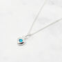 Mini Aquamarine March Birthstone Heart Silver Necklace, thumbnail 1 of 3