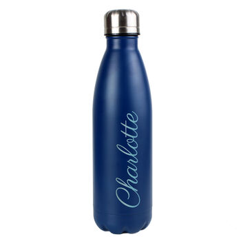 Personalised Blue Metal Insulated Drinks Bottle, 3 of 6