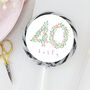 Forty 40 Floral Birthday Lollipop, thumbnail 1 of 4