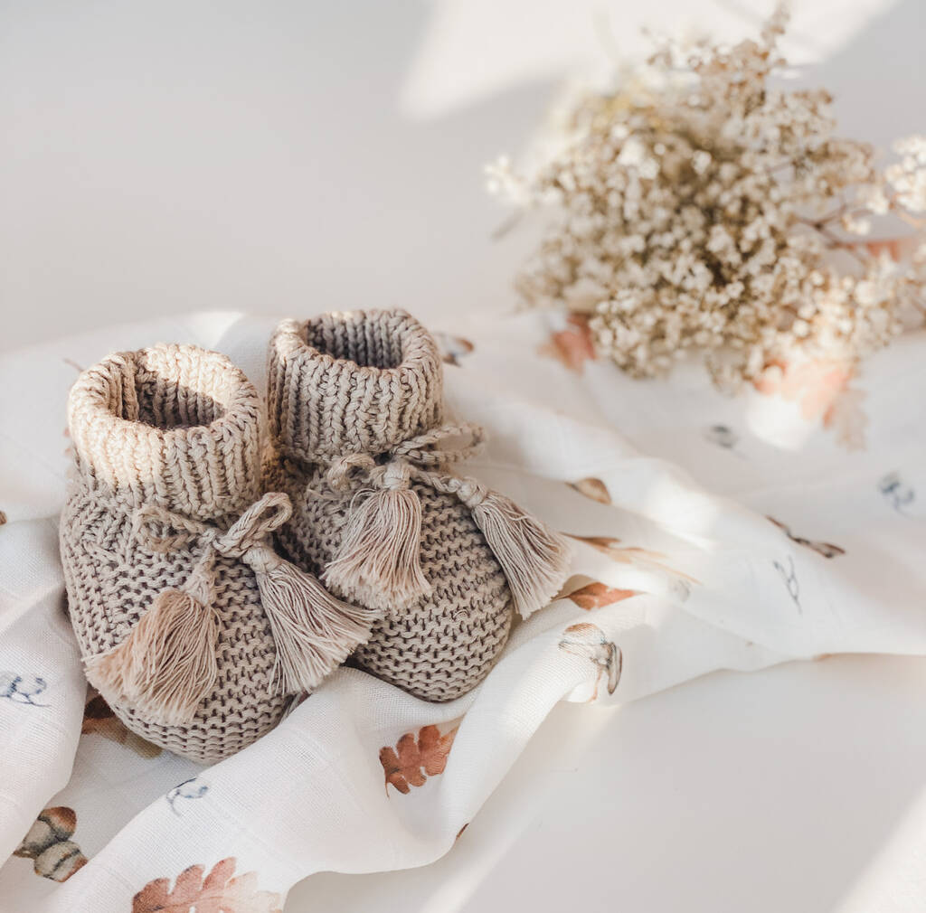 Organic Cotton Baby Booties, 1 of 4