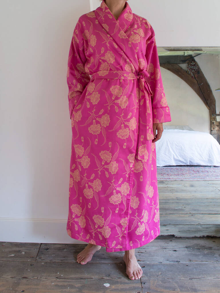 Pink Floral Dressing Gown By Idyll Home