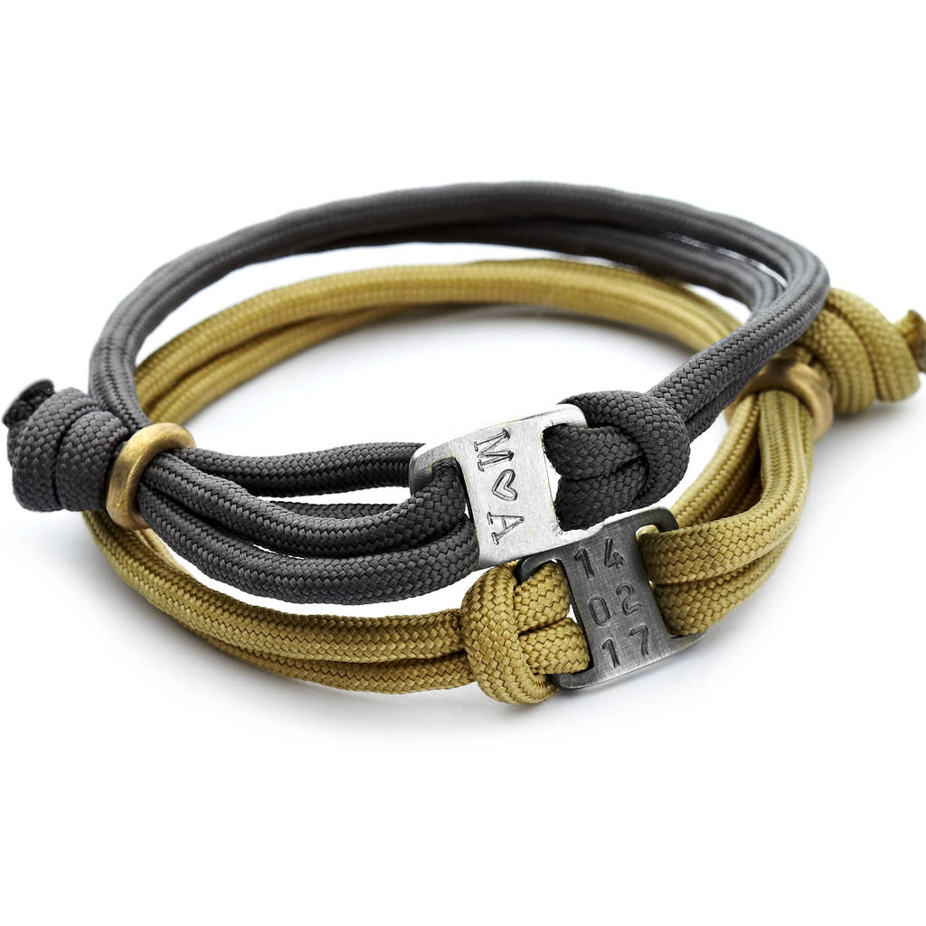 Personalised Men's Mini Plaque Paracord Bracelet By Chambers & Beau ...