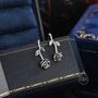 Sterling Silver Rose Flower Crawler Earrings, thumbnail 4 of 10